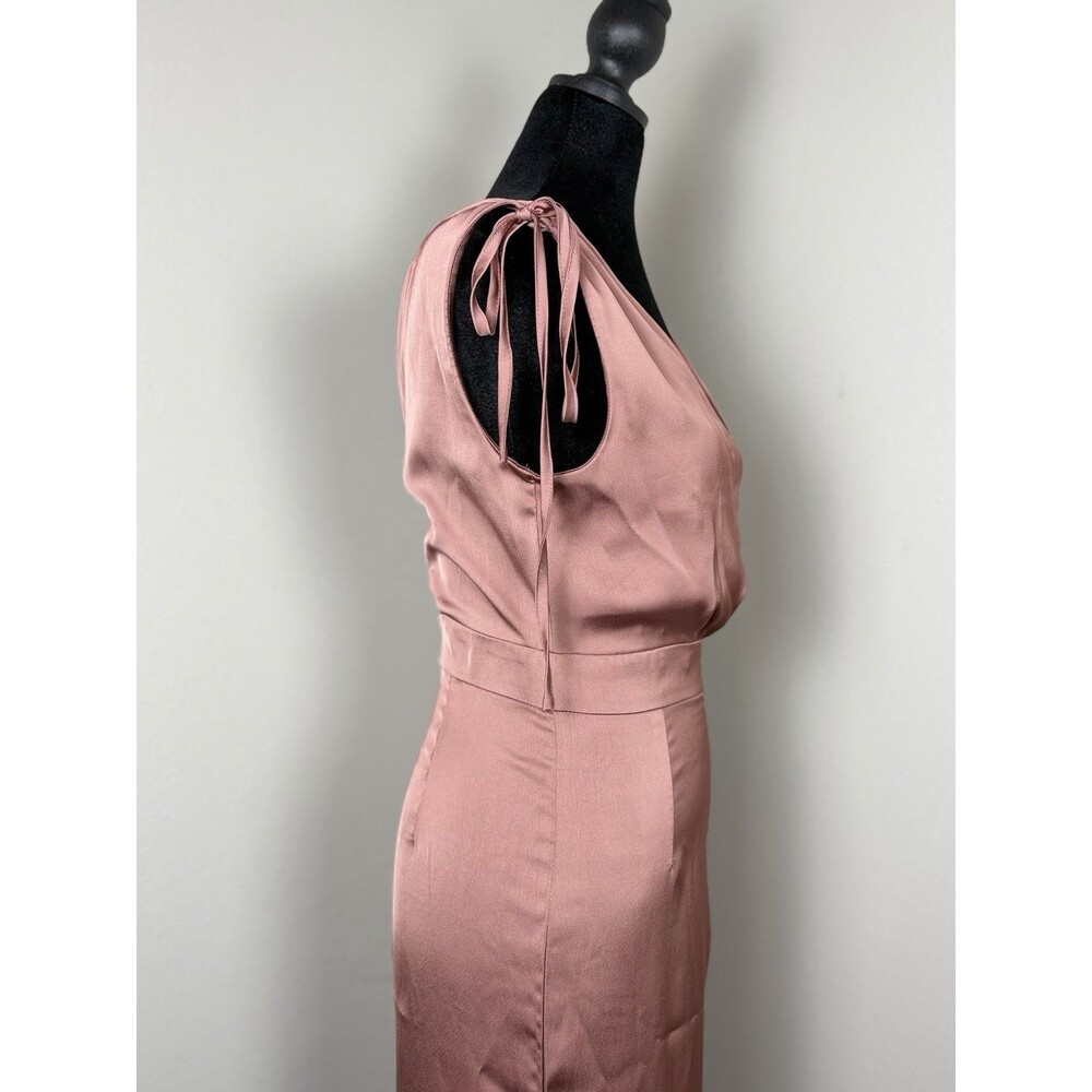 Skies Are Blue Satin Jumpsuit XS Mauve Pink Tie Shoulder Wide Leg NWT - Picture 5 of 15